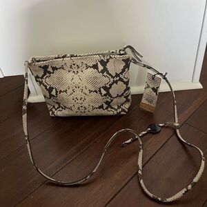 Margot New York leather snakeskin patterned crossbody purse
